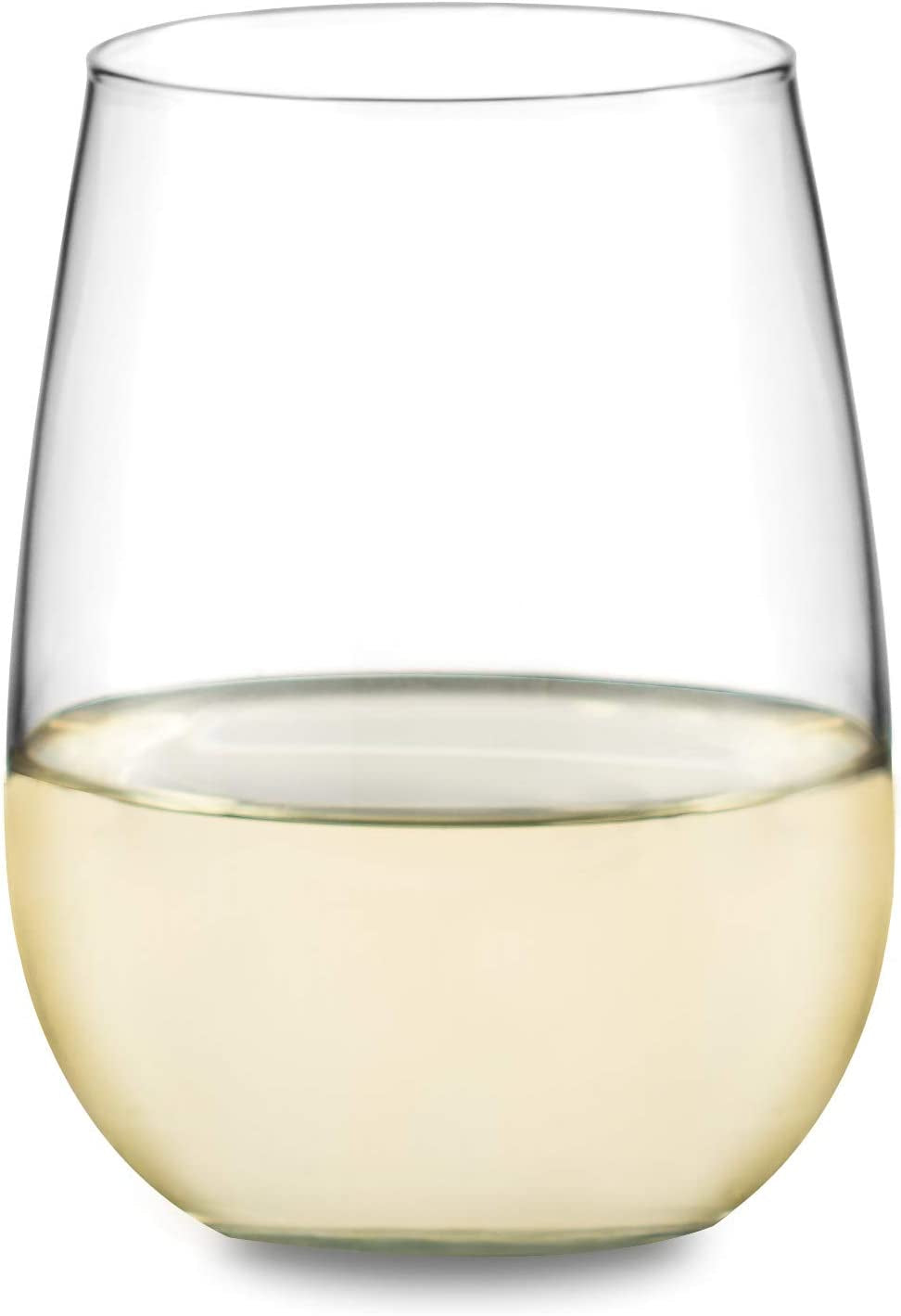 Stemless 12-Piece Wine Glass Party Set for Red and White Wines