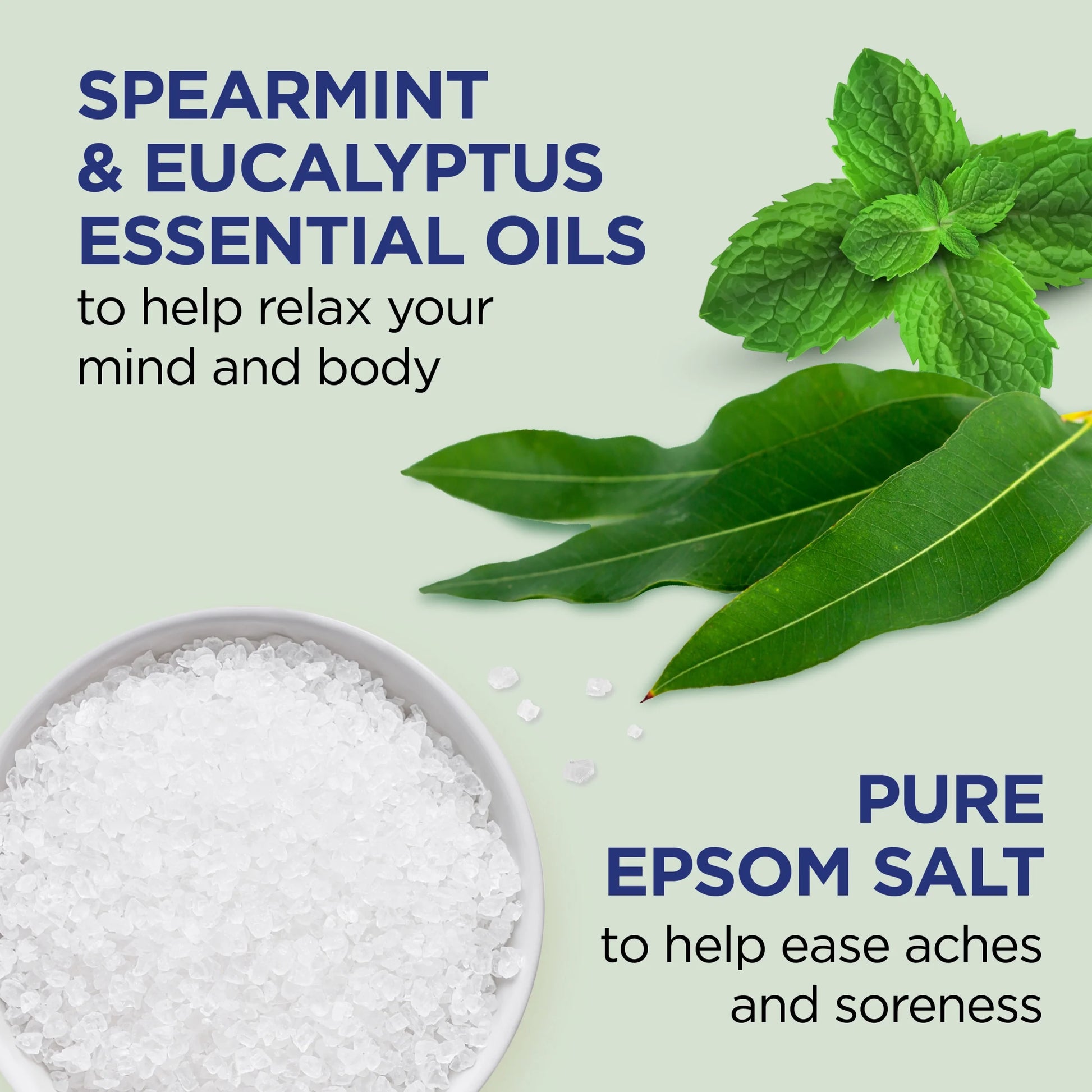 Epsom Salt Magnesium Soak, Relax & Relief with Eucalyptus & Spearmint, 3 Lbs