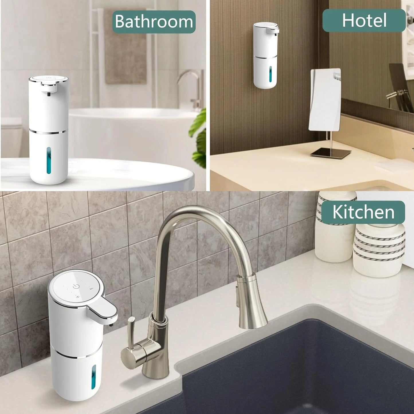 Automatic Liquid Soap Dispenser, 380ML USB Rechargeable Touchless Dispenser Electric Wall Mounted 4 Levels Adjustable Liquid Soap Dispenser Pump for Bathroom Kitchen Dish Soap